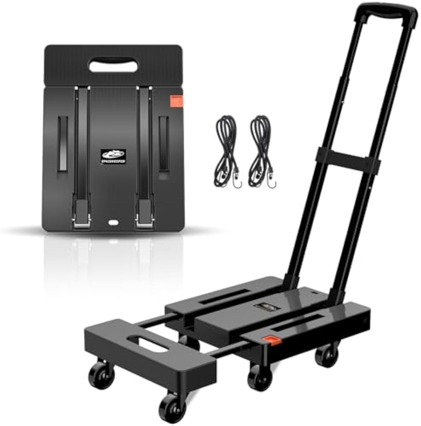 SPACEKEEPER Folding Hand Truck, 500 LB Heavy Duty Luggage Cart