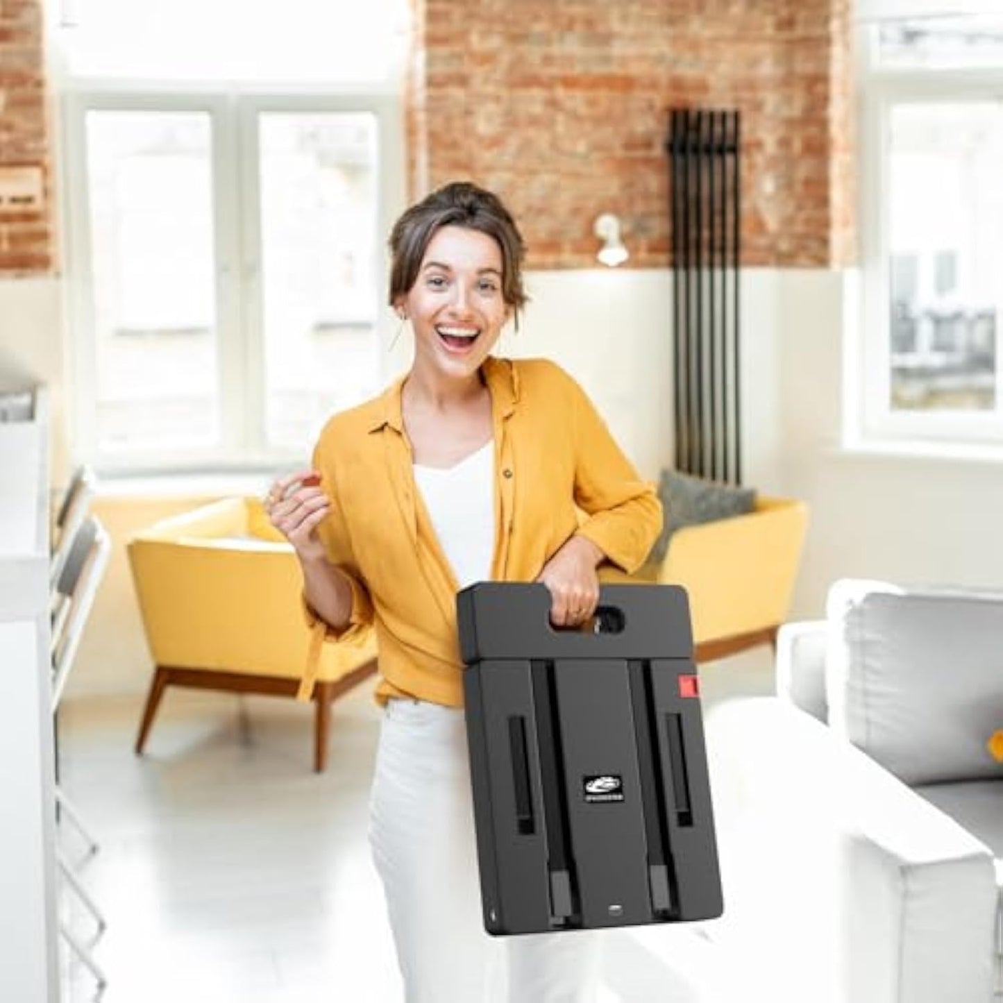 SPACEKEEPER Folding Hand Truck, 500 LB Heavy Duty Luggage Cart