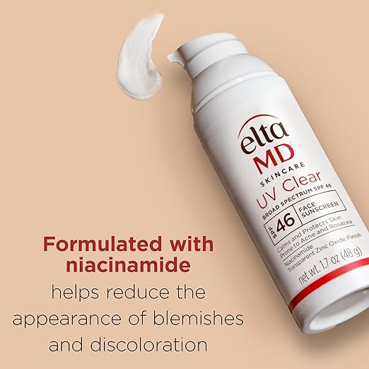 EltaMD UV Clear Face Sunscreen SPF 46, Oil Free Sunscreen with Zinc Oxide, Dermatologist Recommended Sunscreen